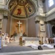Frs. Daniel Steiner and Rodolfo Rivera lie prostrate before the altar of the Cathedral of the Incarnation during the Litany of Supplication in Nashville, Tenn., June 3 during their ordination Mass. Attempting suicide is an obstacle to ordination as a Catholic priest, said a new Vatican ruling (CNS photo/Rick Musacchio, Tennessee Register)