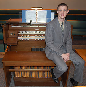 Jacob Heidel, 24, is director of liturgical music at St. Bernadette Parish, Milwaukee. (Catholic Herald photo by Ricardo Torres)