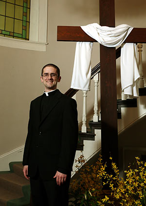 Deacon Patrick Burns, pictured inside Saint Francis de Sales Seminary, St. Francis, on Thursday, April 18, will be ordained a priest of the Archdiocese of Milwaukee on Saturday, May 18. (Catholic Herald photo by Allen Fredrickson)