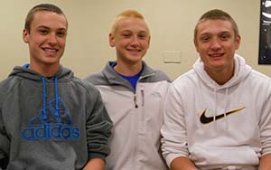 Brothers, Jake, 16; Greg, 14; and Bobby, 18; are pictured together a few months before Greg was diagnosed with bone cancer. Jake and Bobby have worked hard to raise awareness for their brother through word of mouth and social media. (Photo submitted courtesy Anne Von Rueden Behl)