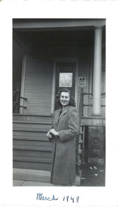 Agnes Schwartz is pictured in a March 1948 photo, taken after the war ended. Agnes’ mother was killed in a concentration camp in 1945, but the young Agnes was sheltered by the family’s Catholic housekeeper, Julia. “She risked her life to save me,” said Schwartz of Julia. (Submitted photo courtesy Agnes Schwartz)