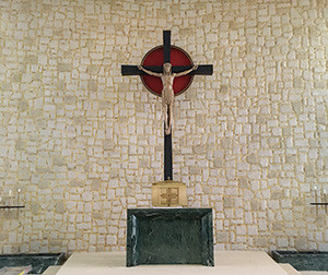 The Corpus and the cross on which it hangs in the Cousins Center’s Mater Christi Chapel were recently restored to their original, 1963 condition. (Submitted photo courtesy of Dean Daniels)