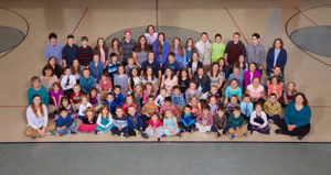 Students and staff from St. Mary School, West Bend, pose for a photo before the school closed for the school year. After 160 years in operation, the school closed permanently June 2. (Submitted photo courtesy St. Mary School) 