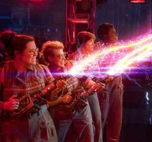 Melissa McCarthy, Kate McKinnon, Kristen Wiig and Leslie Jones star in a scene from the movie “Ghostbusters.” The Catholic News Service classification is A-III – adults. The Motion Picture Association of America rating is PG-13 – parents strongly cautioned. Some material may be inappropriate for children under 13. (CNS photo/Sony)