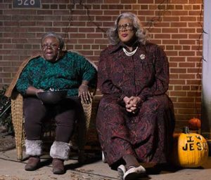 Cassi Davis and Tyler Perry star in a scene from the movie “Boo! A Madea Halloween.” (CNS photo/Lionsgate)