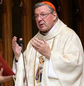 Australian Cardinal George Pell, prefect of the Secretariat for the Economy, is pictured in a 2014 photo in Sydney. Australian police questioned Cardinal Pell in Rome regarding accusations of alleged sexual abuse. (CNS photo/Jane Dempster, EPA)
