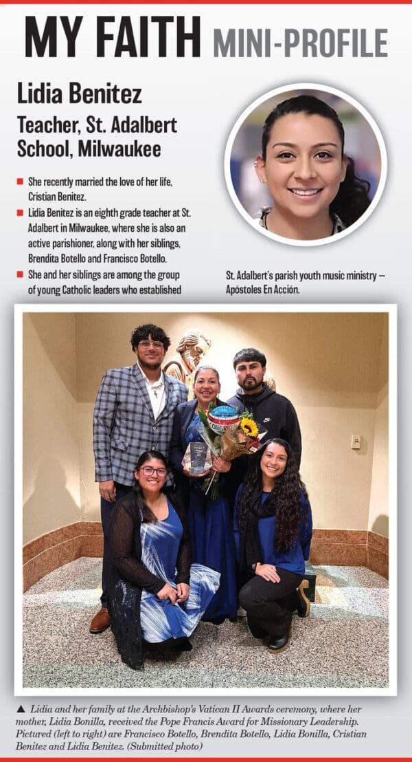 Living Our Witness Lidia Benitez, teacher, St. Adalbert School